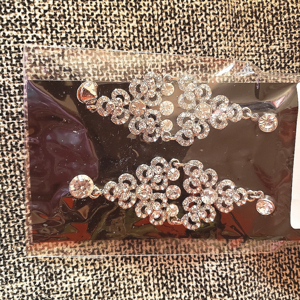 Silver Rhinestone Earrings